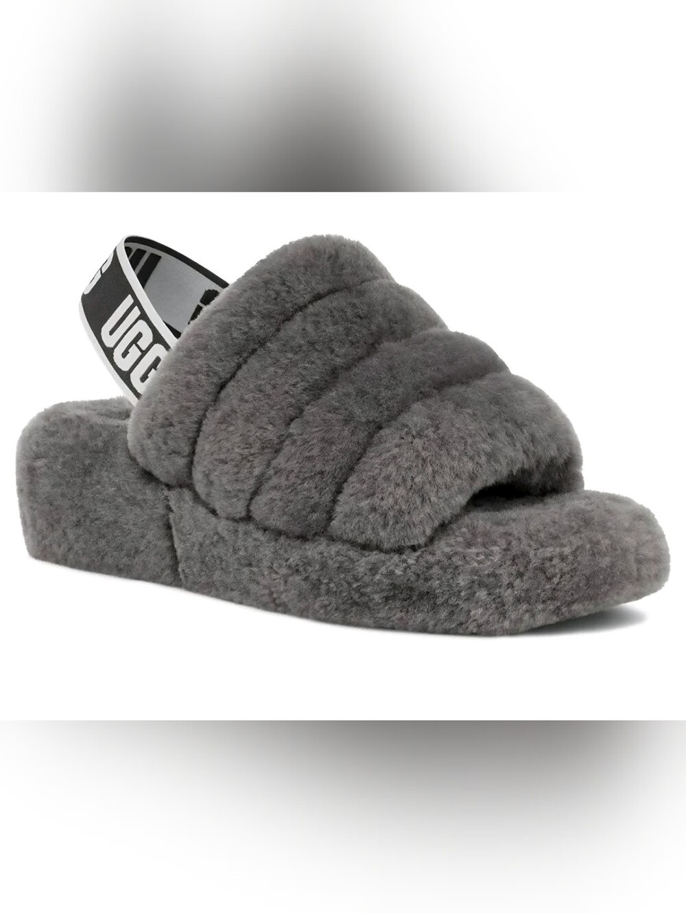 UGG Women's Fluff Yeah Slide Slipper- Charcoal